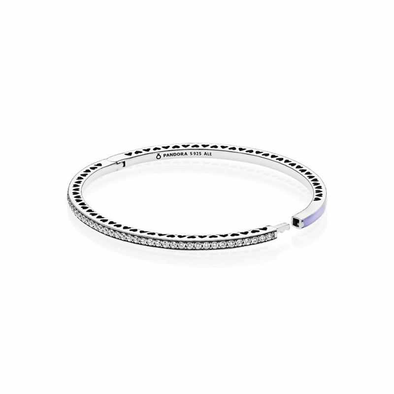 PANDORA Radiant Hearts Bangle Bracelet Sale NZ, Sterling Silver (201964-UAB)